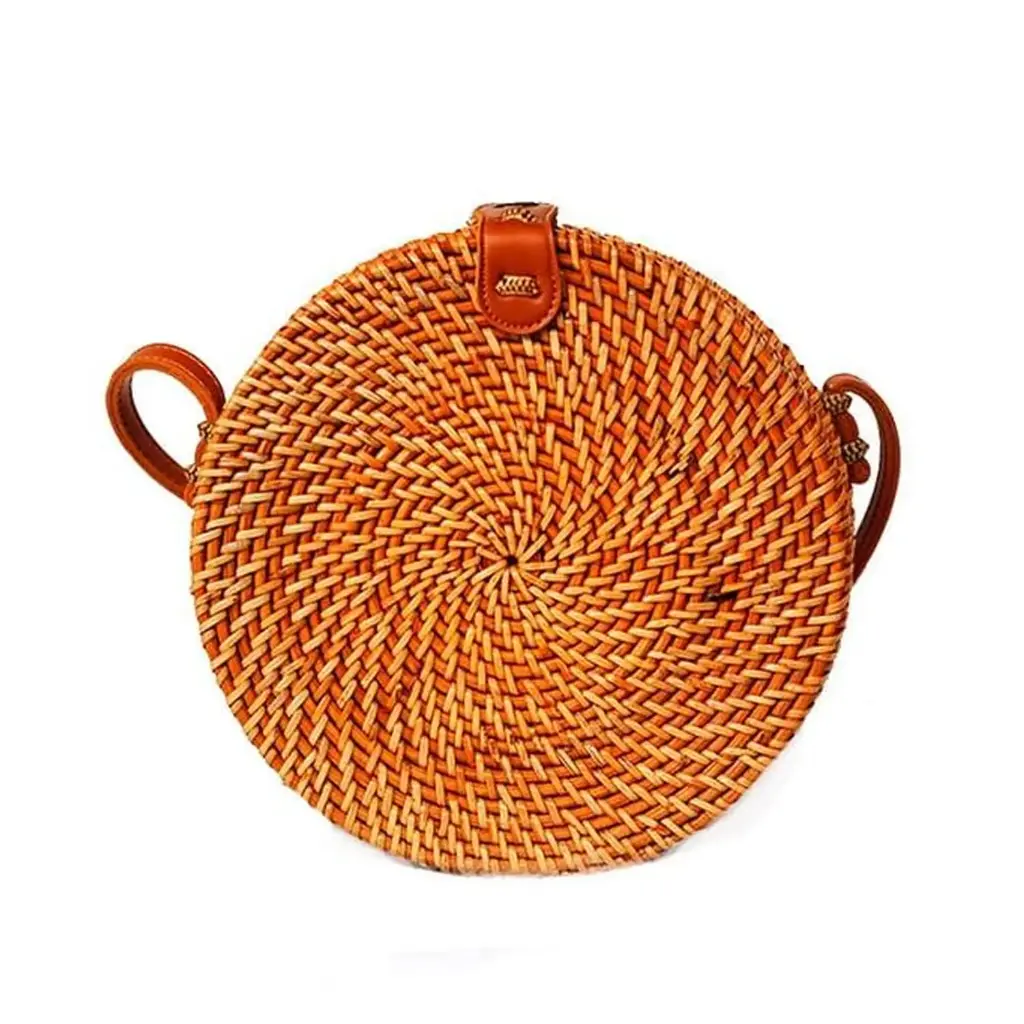 Round Balinese Rattan Bag
