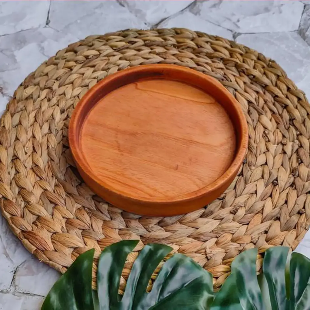 Mahogany Round Tray Plate - Diameter 14 cm