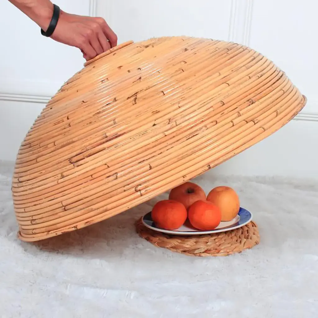 Natural Rattan Round Food Cover