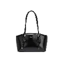 Women's Black PU Leather Shoulder Tote Bag