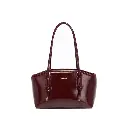 Women's Maroon PU Leather Shoulder Tote Bag