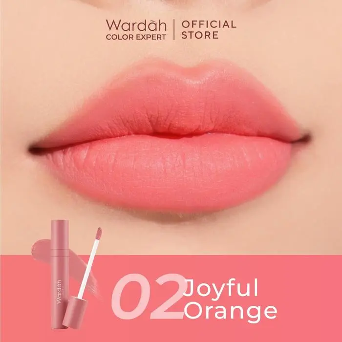 WARDAH Colorfit Velvet Matte Lip Mousse - 02 Joyful Orange