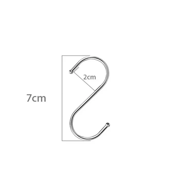 Stainless Steel S Hook Hanger Multipurpose Kitchen Utensils Bathroom Equipment Hanger - 7 cm