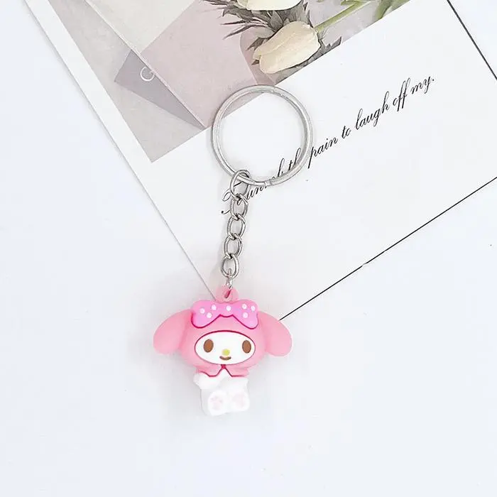 Sanrio Hello Kitty Melody Kuromi Cinnamoroll Character Keychain - Melody Pink