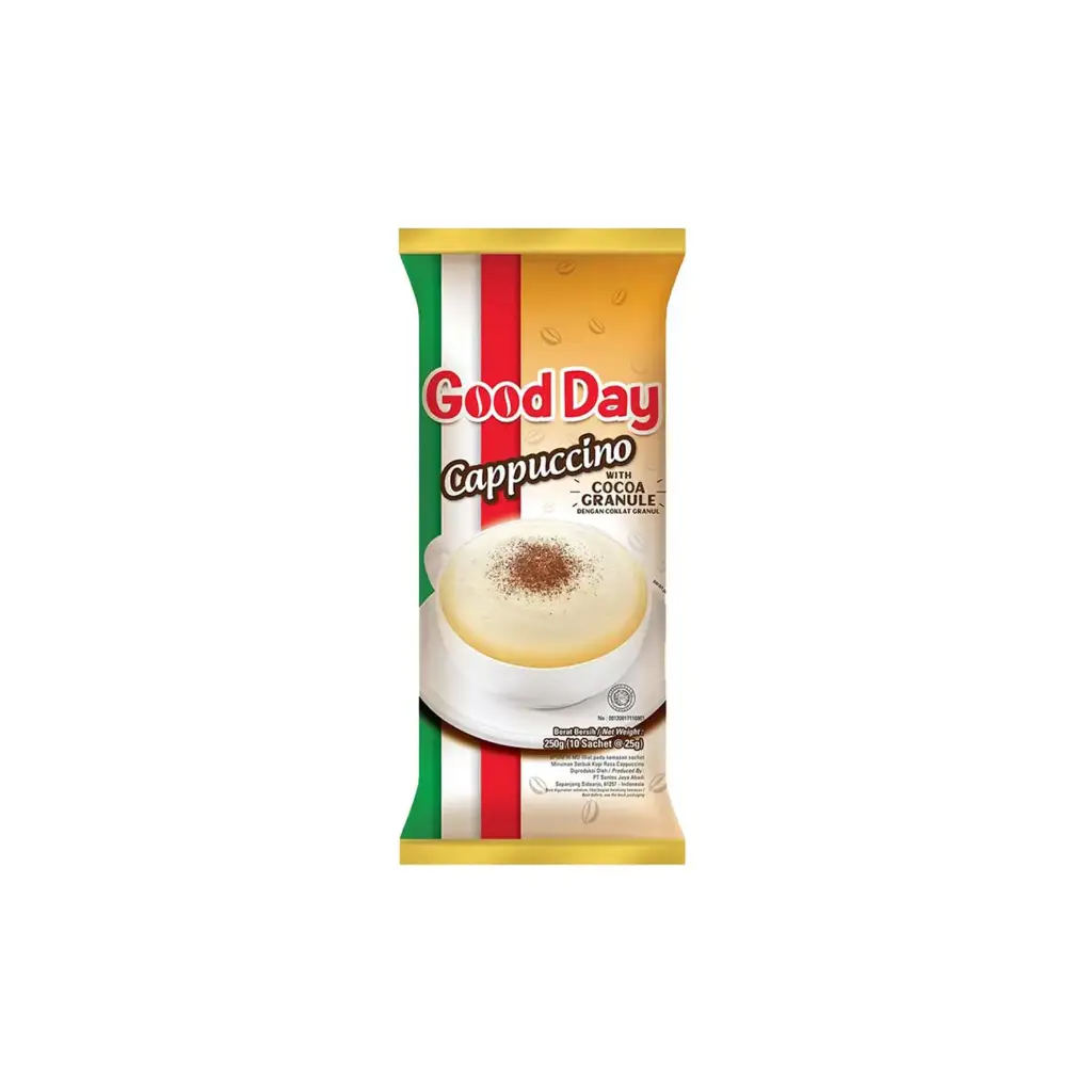 Good Day Instant Cappuccino Coffee with Chocolate Granules 10x25g