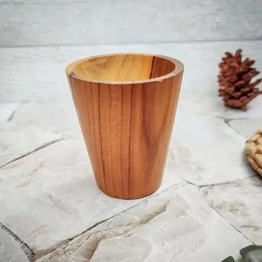 Small Straight Teak Wood Glass - Wooden Glass, Standard