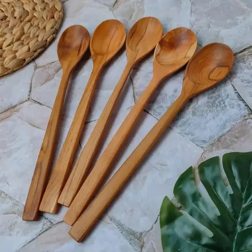 Long Handmade Teak Wood Spoon - Wooden Spoon