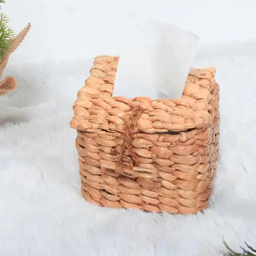 علبة مناديل فريدة من نوعها بزهرة ياقوتية مائية - طبيعية