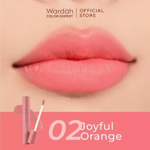 WARDAH Colorfit Velvet Matte Lip Mousse - 02 Joyful Orange