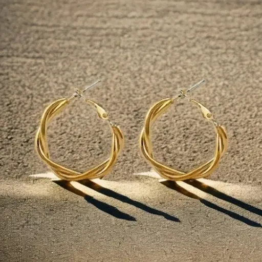 Women's Silver and Gold Earrings, Imported Korean Gold, Jewelry Accessories - Gold