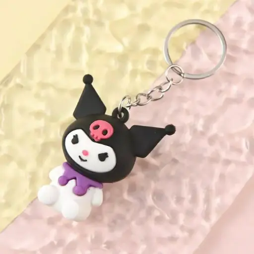 Sanrio Hello Kitty Melody Kuromi Cinnamoroll Character Keychain - Kuromi
