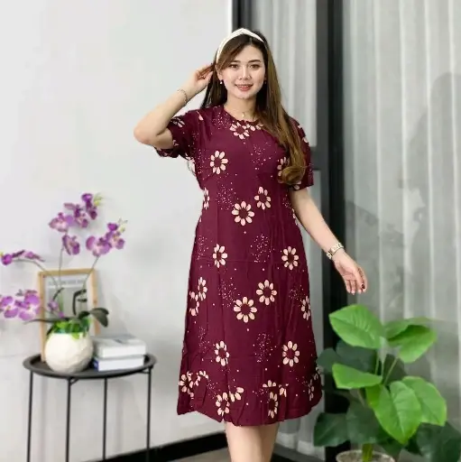 فستان الأميرة داستر بسحاب أمامي من الرايون الفاخر - أميرة عنابي اللون